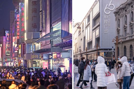 自跨年夜至今,百年金街和平路多次迎来人潮,2023向暖而生