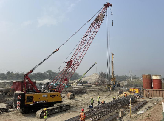 中铁北京工程局天津公司孟加拉铁路项目启动开工 供图 中铁北京工程局天津公司