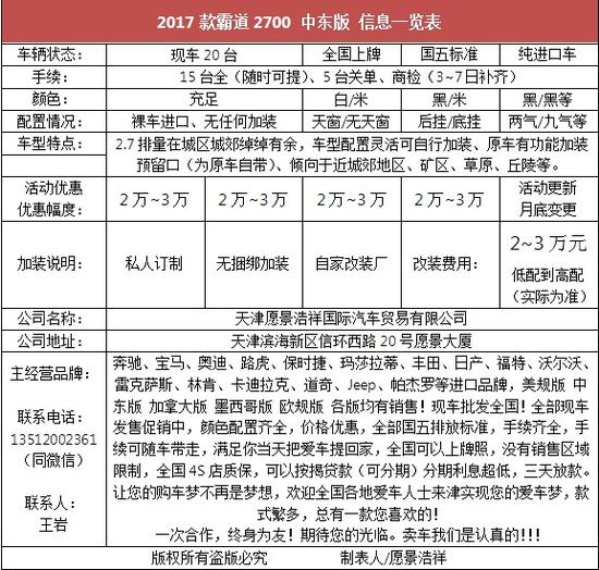 中东版丰田霸道2700店内现车 福利优惠