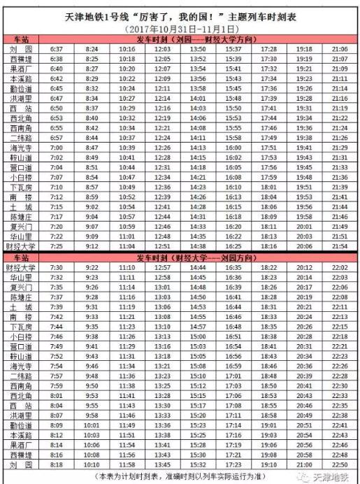 运营时刻表