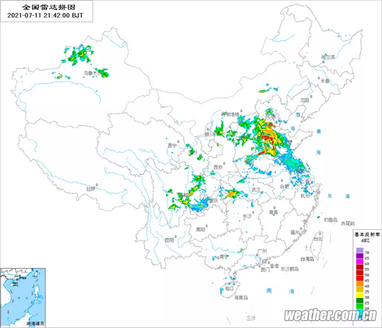 实时降水雷达图