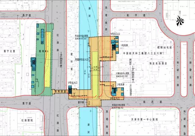 ▲天津地铁11号线延伸工程一中心医院站工程概况