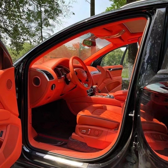 奥迪Q7改装宾利爱马仕橙系航空座椅方案