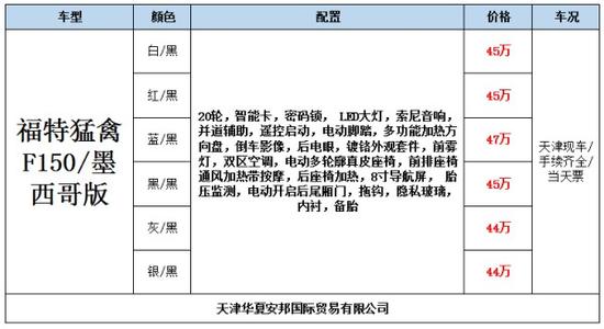 2018款福特猛禽F150现车掉价火爆促销中