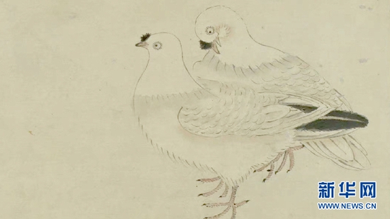 清 王武 仿陆治杏花白鸽图轴