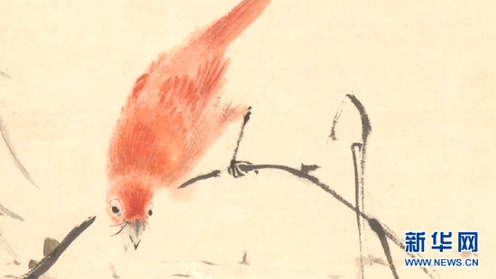 清 華喦 高枝好鳥圖軸