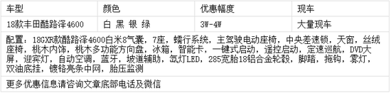 18款丰田酷路泽4600中东版配置详细