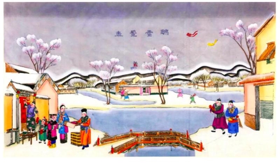 杨柳青年画《瑞雪丰年》