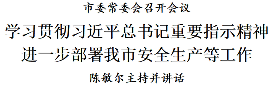 学习贯彻习近平总书记重要指示精神，进一步部署我市安全生产等工作