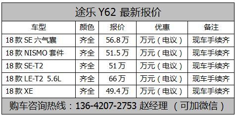 2018款尼桑途乐Y62高额减价 日产专卖店