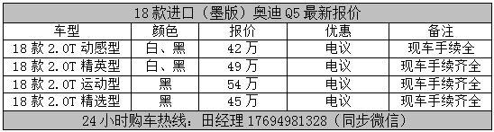 全国首批2018款奥迪Q5天津现车配置介绍