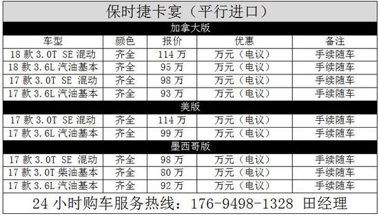 18款保时捷卡宴铂金加版黑外红内售多少