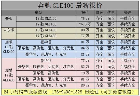 2018款奔驰GLE400优惠大促销天津降价中