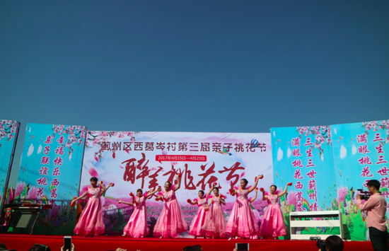 西葛岑村第三届亲子桃花节文艺演出现场