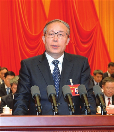李鸿忠代表中共天津市第十届委员会向大会作报告