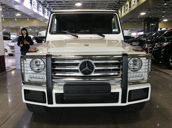 奔驰G500白色带重型前护杠 最豪华进口