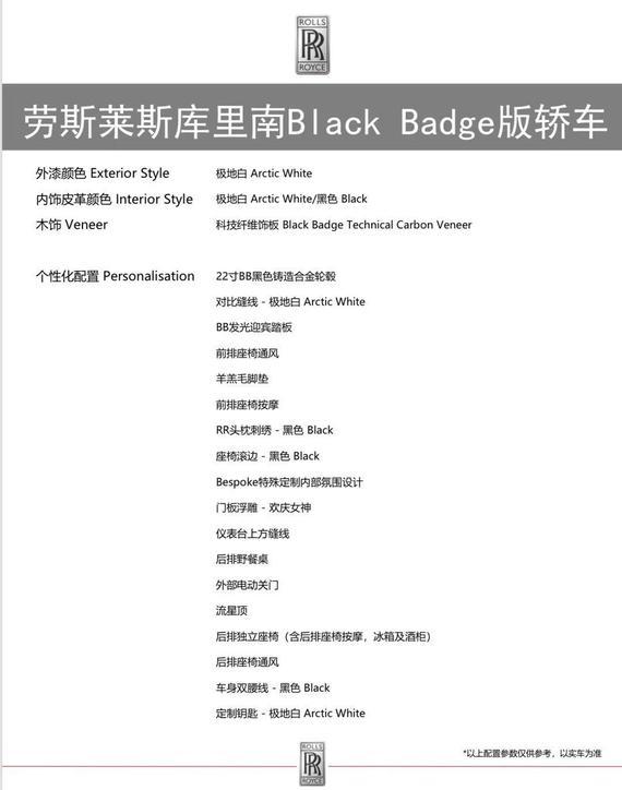 劳斯莱斯库里南最贵的SUV优惠50万-80万