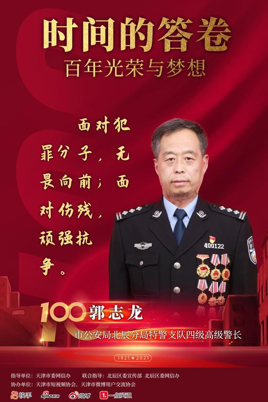 市公安局北辰分局特警支队四级高级警长： 郭志龙