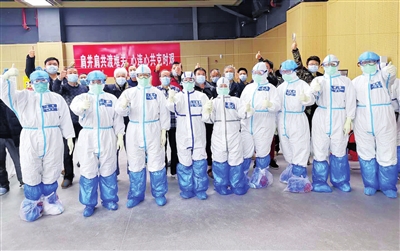 天津中医医疗队进驻江夏方舱医院 图片由天津中医医疗队提供