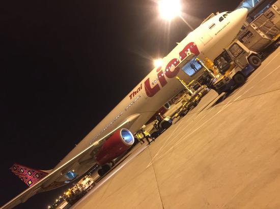 泰国狮子蒙特里航空曼谷天津航线成功首航