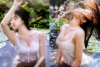 同济校花置身麦田神情陶醉