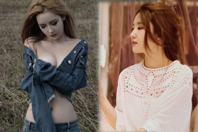 同济校花置身麦田神情陶醉