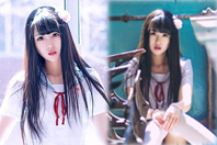 同济校花置身麦田神情陶醉