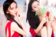 同济校花置身麦田神情陶醉