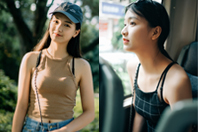 同济校花置身麦田神情陶醉