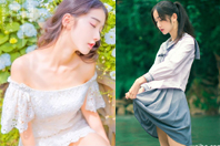 同济校花置身麦田神情陶醉