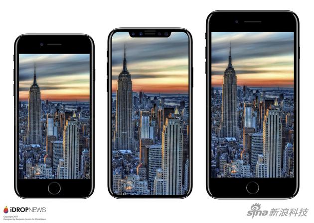 将“iPhone 8”和iPhone 7和iPhone 7 Plus对比