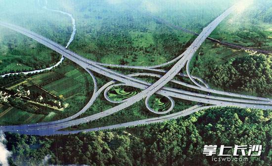 长益(扩容)高速公路长沙段入口效果图。