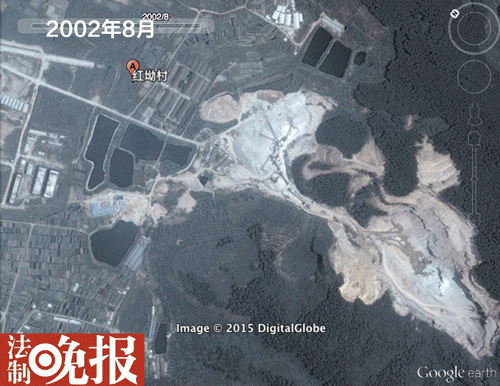 谷歌地图显示事发地十年变迁