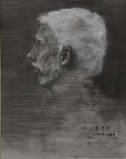 刘保民  老人肖像19x24cm2000年