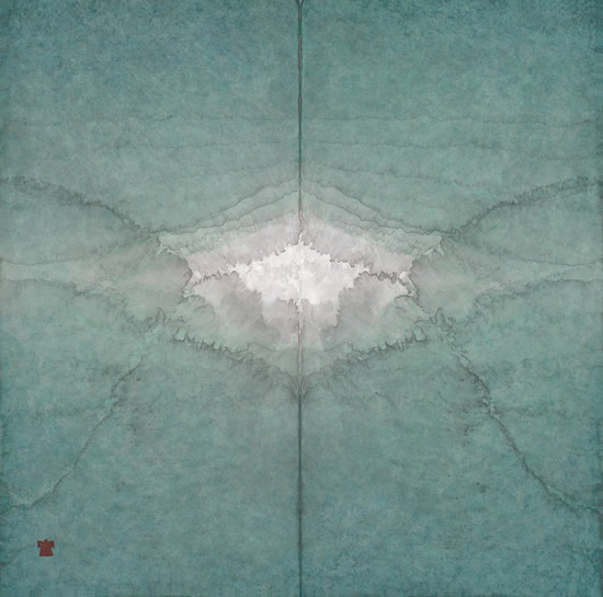 田卫, 1023-2010-伽翅-68×69cm-宣纸水墨、矿物质色、水彩-_1_1