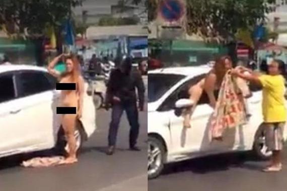 追撞车祸 女司机竟全裸从车窗爬出！