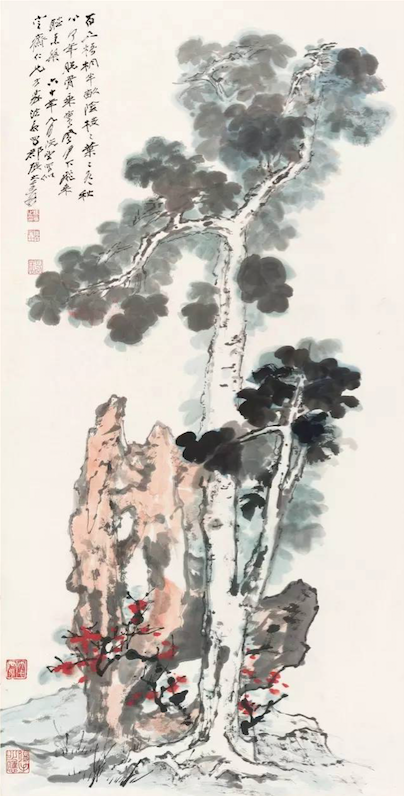 张大千 百尺梧桐图

　　纸本立轴

　　136 × 69 cm

　　成交价：RMB 2，300，000