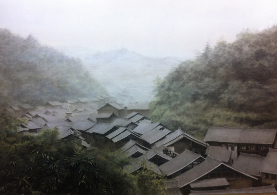 吴昊 雨霁天晴 97X110cm 纸本色粉