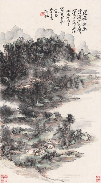 　　黄宾虹（1865~1955） 西泠山水图

　　设色纸本 立轴 1955年作

　　估价RMB： 6，000，000-9，000，000

　　成交价RMB： 1380万（含佣金）