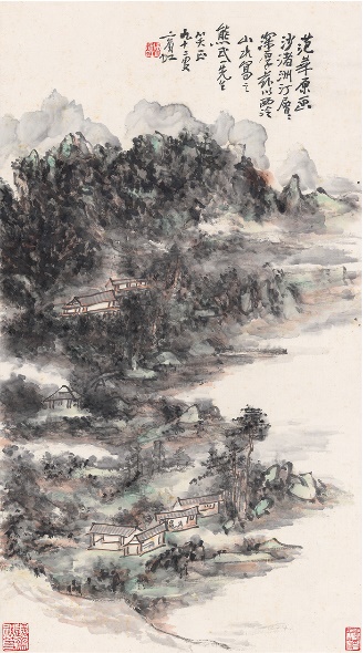 黄宾虹(1865~1955) 西泠山水图
设色纸本 立轴 1955年作
估价RMB: 6,000,000-9,000,000
成交价RMB: 1380万(含佣金)
