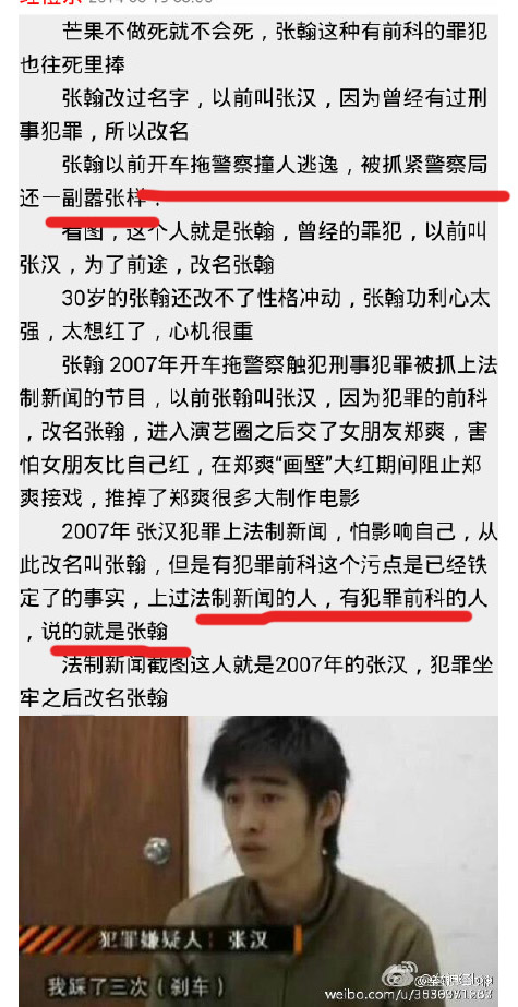 有关“塘主”张翰撞人逃逸的新闻最早就是由天涯黑粉挖坟爆料而来