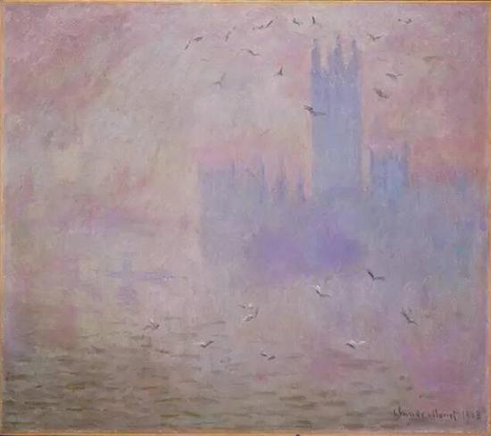 莫奈，《国会大厦，海鸥》，1903，普林斯顿大学艺术博物馆