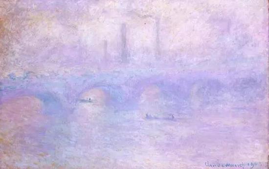 莫奈，《云雾中的滑铁卢桥》，1903，冬宫博物馆