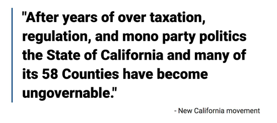 图2 高税负和一党独大专权已经让加州失控，来源：新加州运动网站