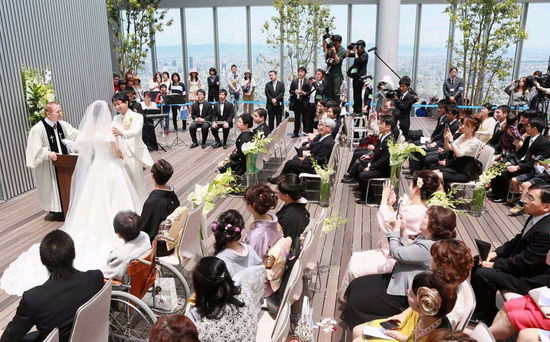 日本第一高楼阿倍野HARUKAS首次举办婚礼