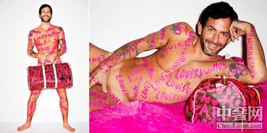 Marc Jacobs 裸体为路易威登Stephen Sprouse包袋拍摄广告大片