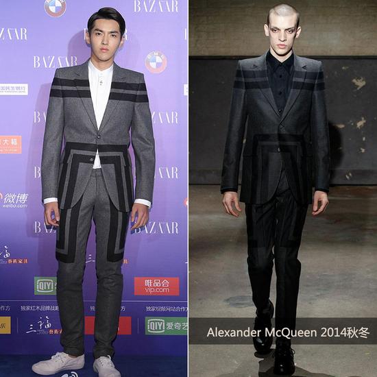 吴亦凡身穿Alexander McQueen 2014秋冬男装