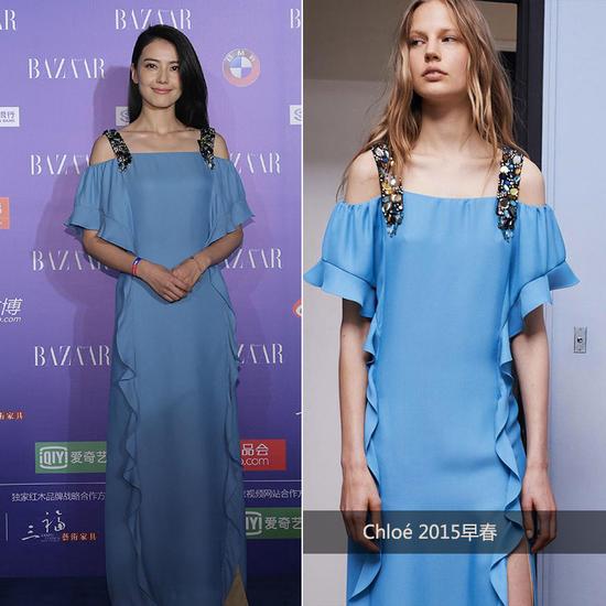 高圆圆身穿CHLOE 2015早春系列