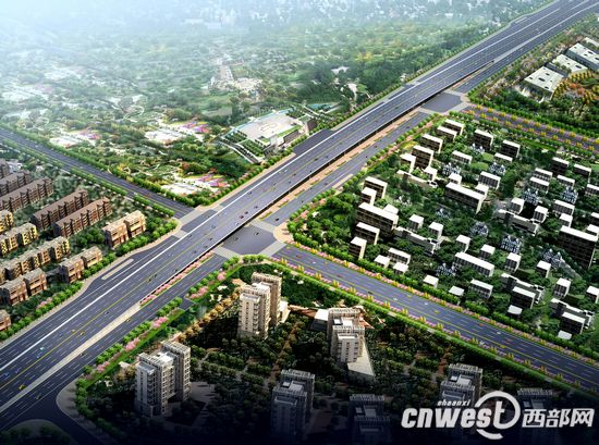 西安朱宏路-鳳城四路立交工程效果圖。