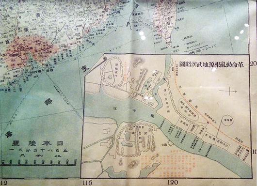 图为：《清国大地图》中的武汉附图
